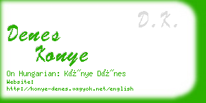 denes konye business card